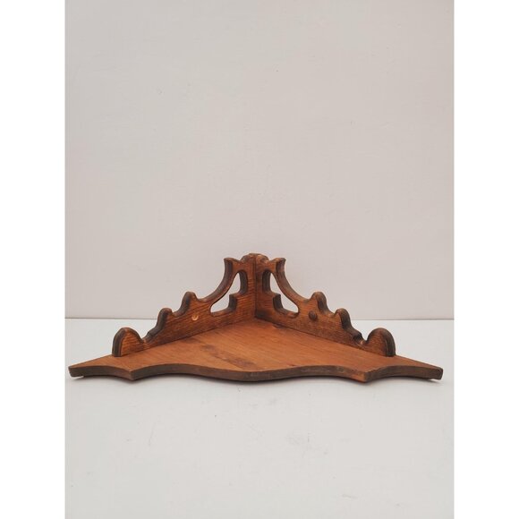Corner shelf Ornate Knick knack one tier Vintage Wood Shelf - Picture 10 of 10
